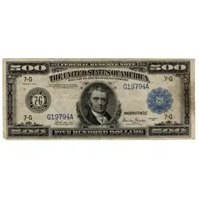 1918 $500 large size Federal Reserve Note, Chicago